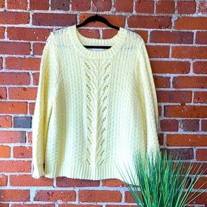 Lucky Brand Sweater Knitted Yellow, Size Extra Large